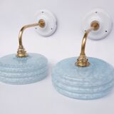Clichy glass swan neck wall lights