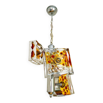 Suspension vintage en verre de Murano par Mazzega – années 70 – verre