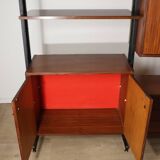 Vintage Italian bookcase in wood and metal, 1960