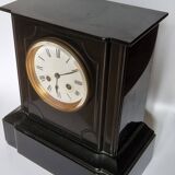 Napoleon III style black marble clock, in working condition