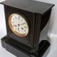 Napoleon III style black marble clock, in working condition