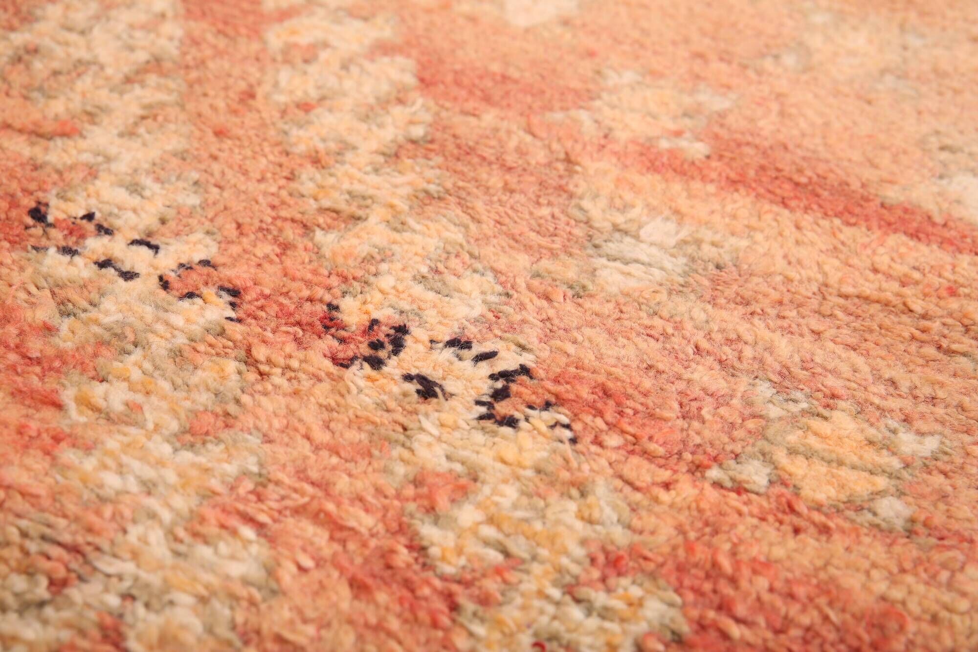 Peach Vintage Moroccan Rug 163 x 289 cm, Berber Wool Rug, Handmade Boho Rug