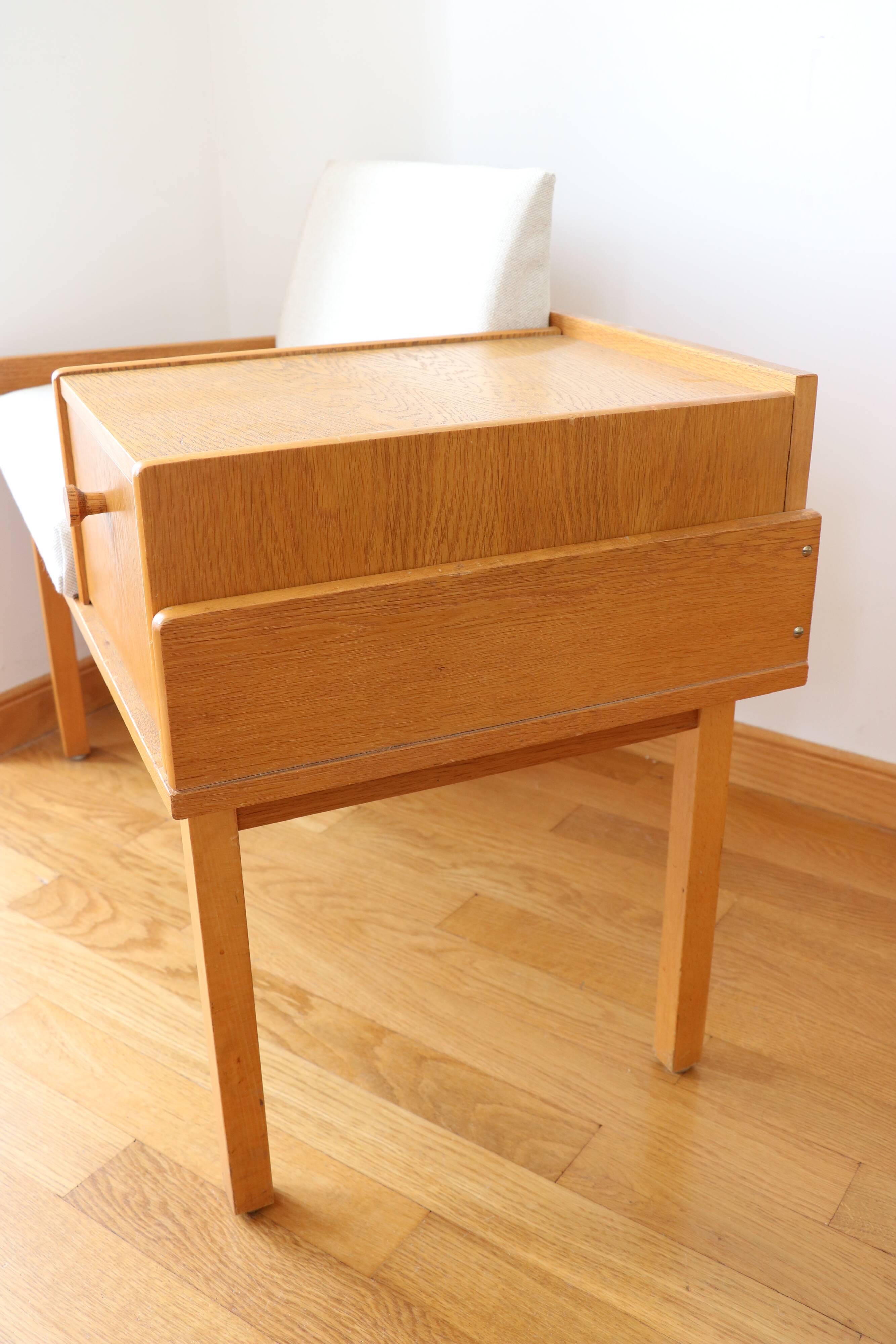 Entry bench, modular Scandinavian telephone bench, teak, 1960.