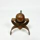 Paire de chenets Art Déco pour cheminée, en cuivre et fer, vers 1920