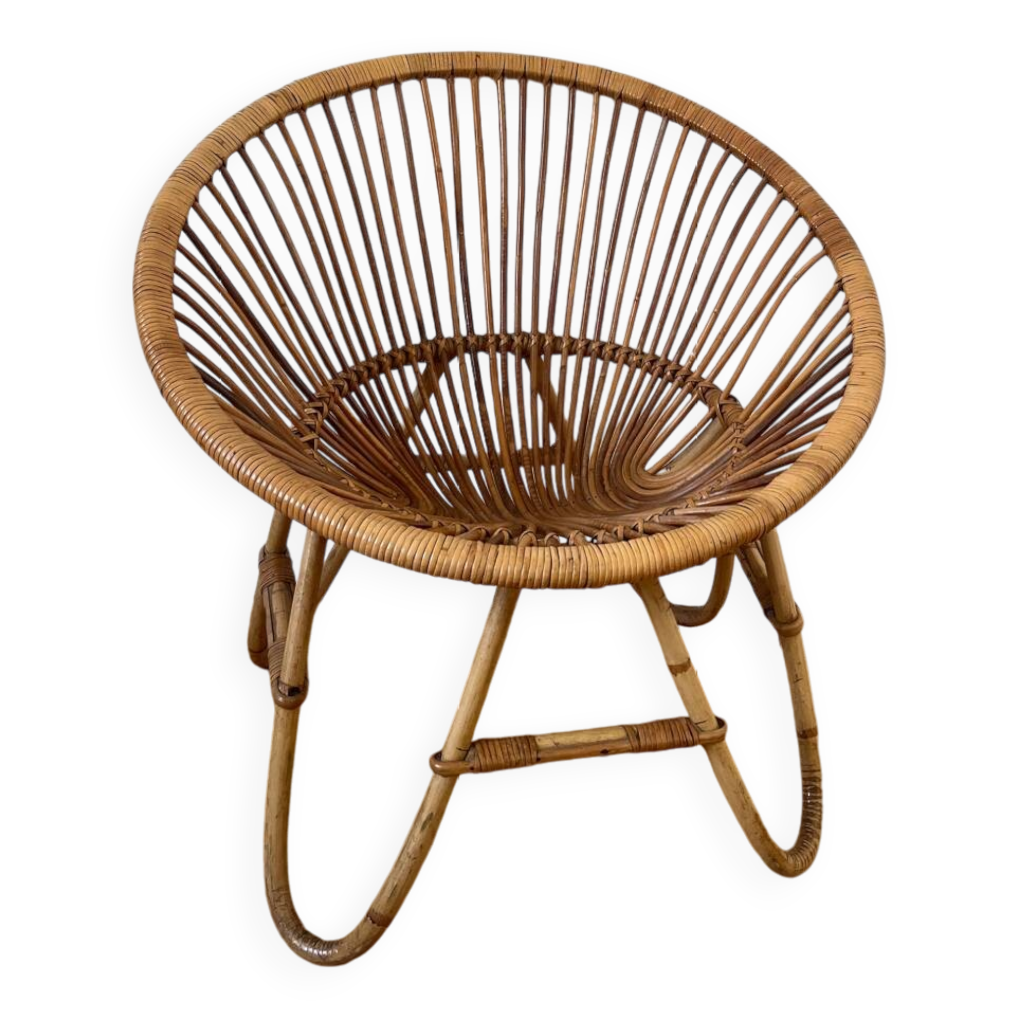 Vintage rattan basket chair