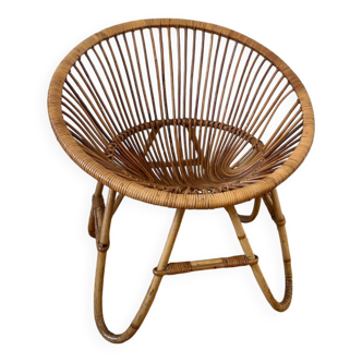 Vintage rattan basket chair