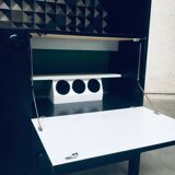 Brutalist Black Ebonised Dry Bar Cabinet, Belgium, 1970s