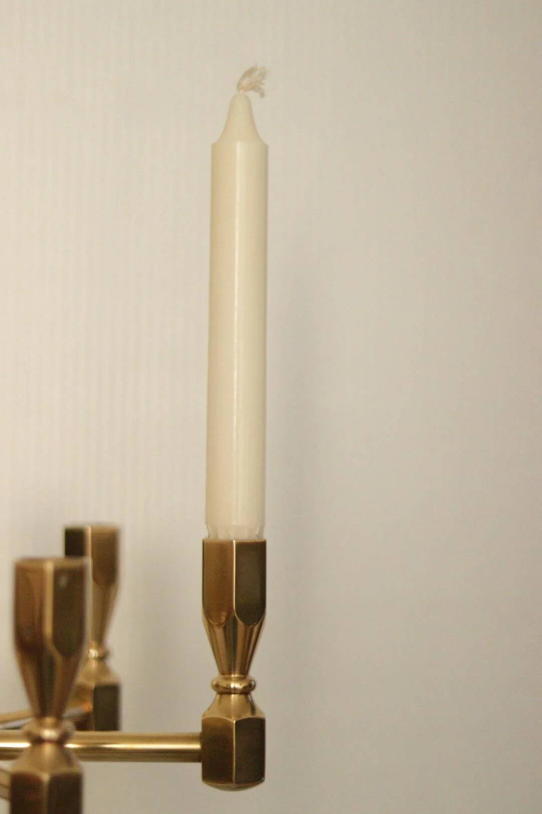 Swedish brass five arm candelabra by Gusum