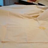 Drap toile écrue metis fleur bleue
