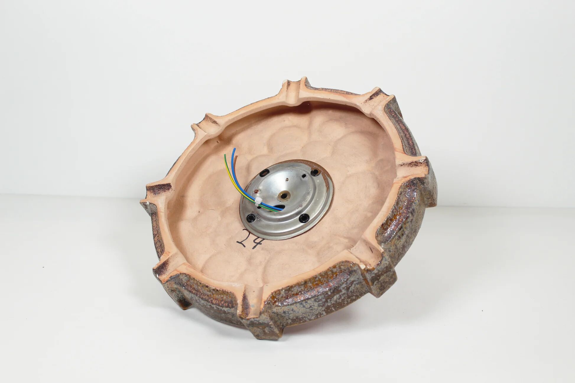 Vintage 1970s ceramic 'Fat Lava' style wall light by Hustadt Leuchten