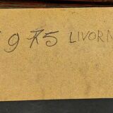 Oil painting Livorno 1975 port boats magnificent