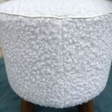 Round pouf retro loop ecru