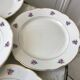 set of 6 flat plates Digoin Sarreguemines small flowers 50s