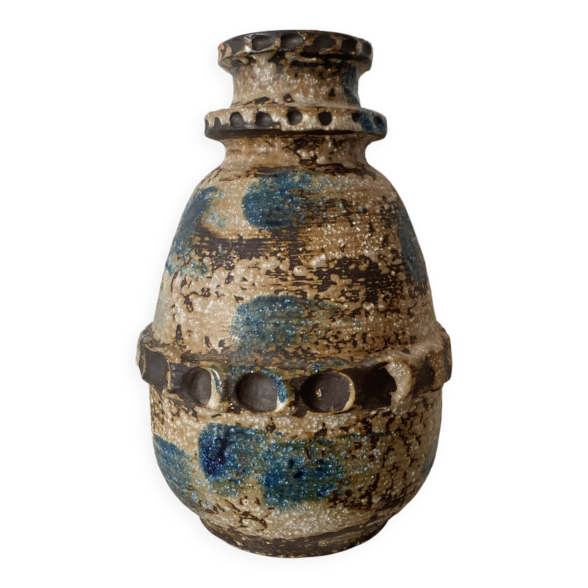 Large brutalist ceramic vase from West Germany, 1960s/1970s