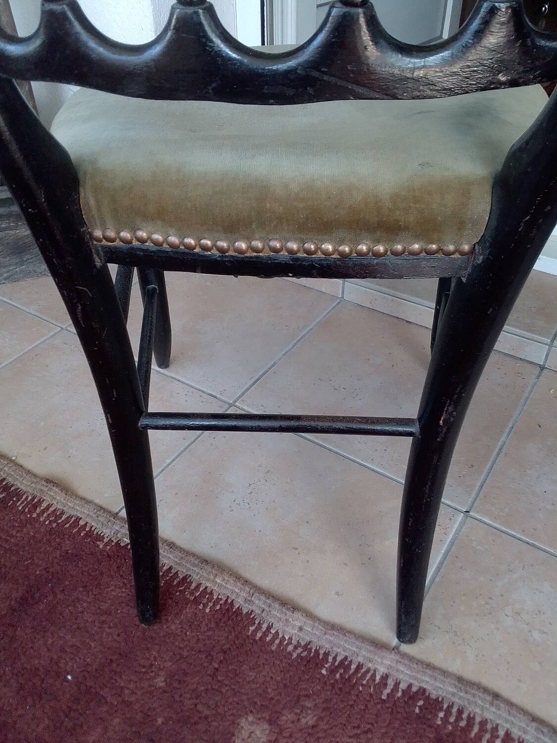 Napoleon III chair in blackened painted wood