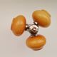 Vintage mid century modern 3-light orange glass chandelier
