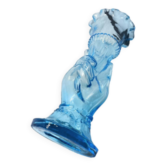 Vase "corne d'abondance" bleu