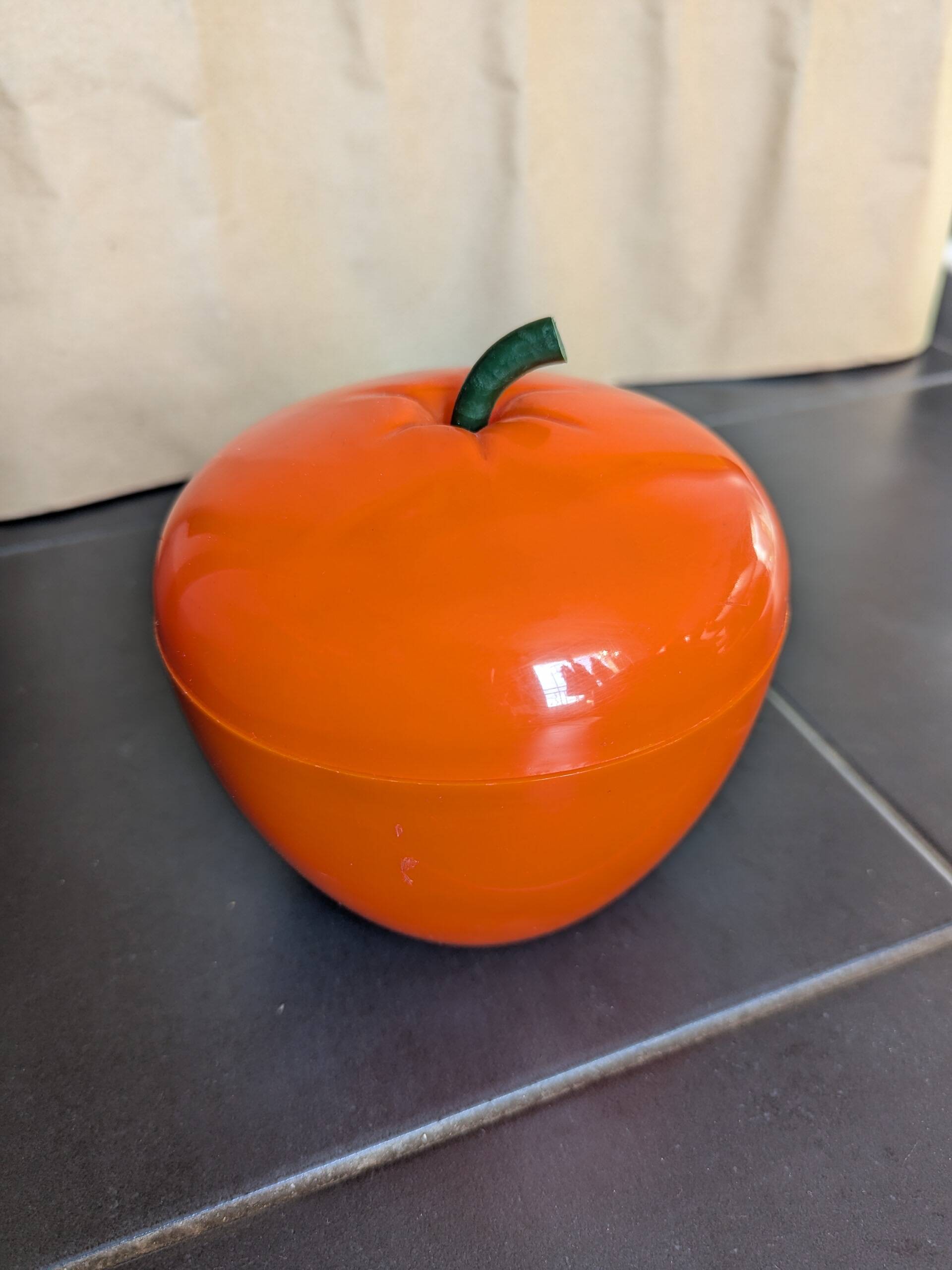 Plastic apple orange ice bucket