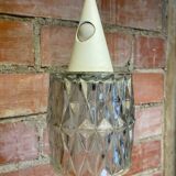 Antique Pendant Light Molded Glass 70s Vintage