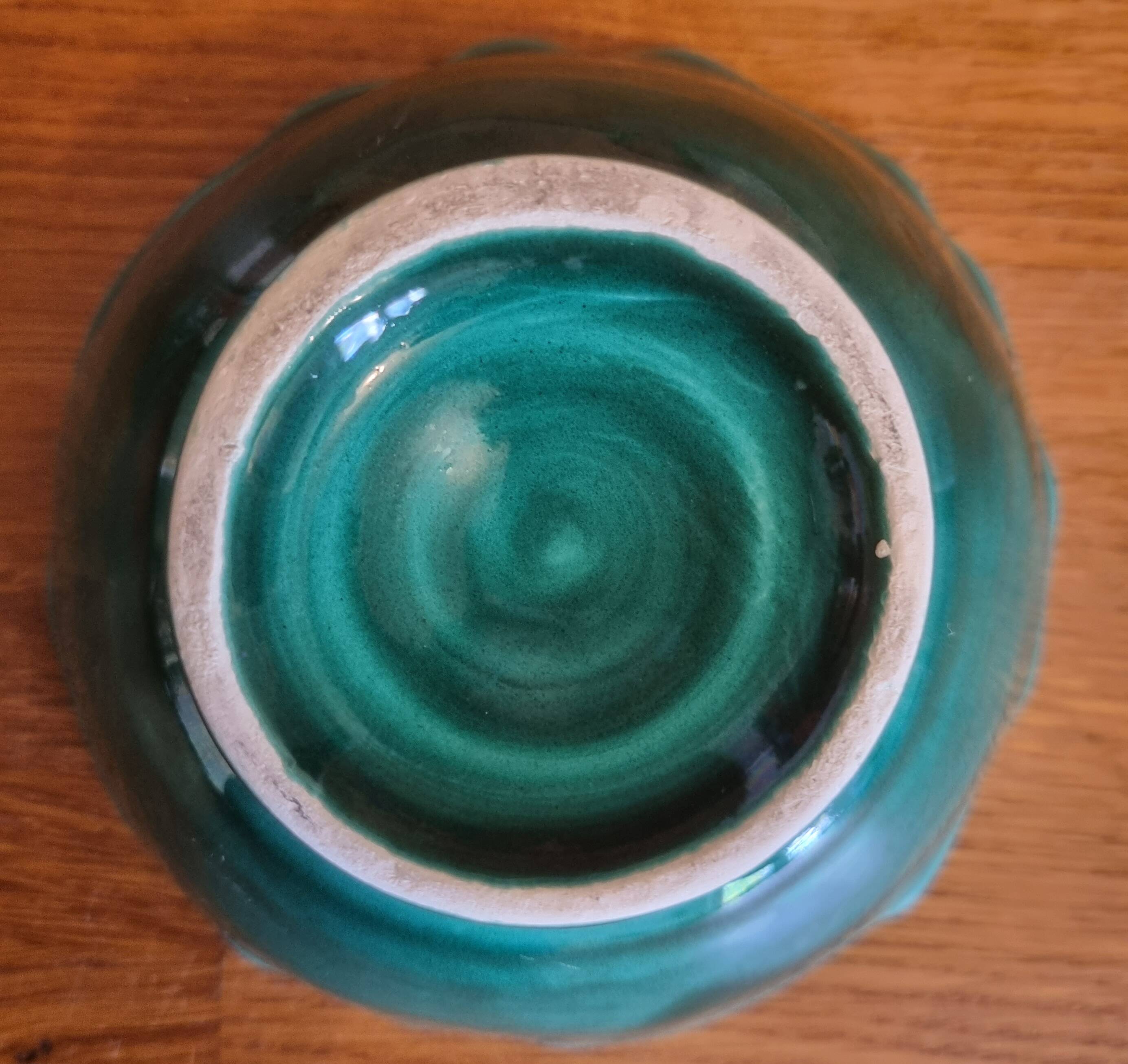 Vintage Slush Cup Green Flower Yellow Heart