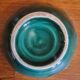 Vintage Slush Cup Green Flower Yellow Heart
