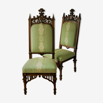 Paire de chaises néo-gothiques XIXème siècle