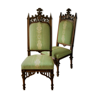Pair of neo-Gothic chairs, 19th century