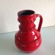 Fat Lava red ceramic vase by Pfortner Keramik / vintage 60s-70s