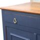 Antique solid wood sideboard – Deep blue & wooden top