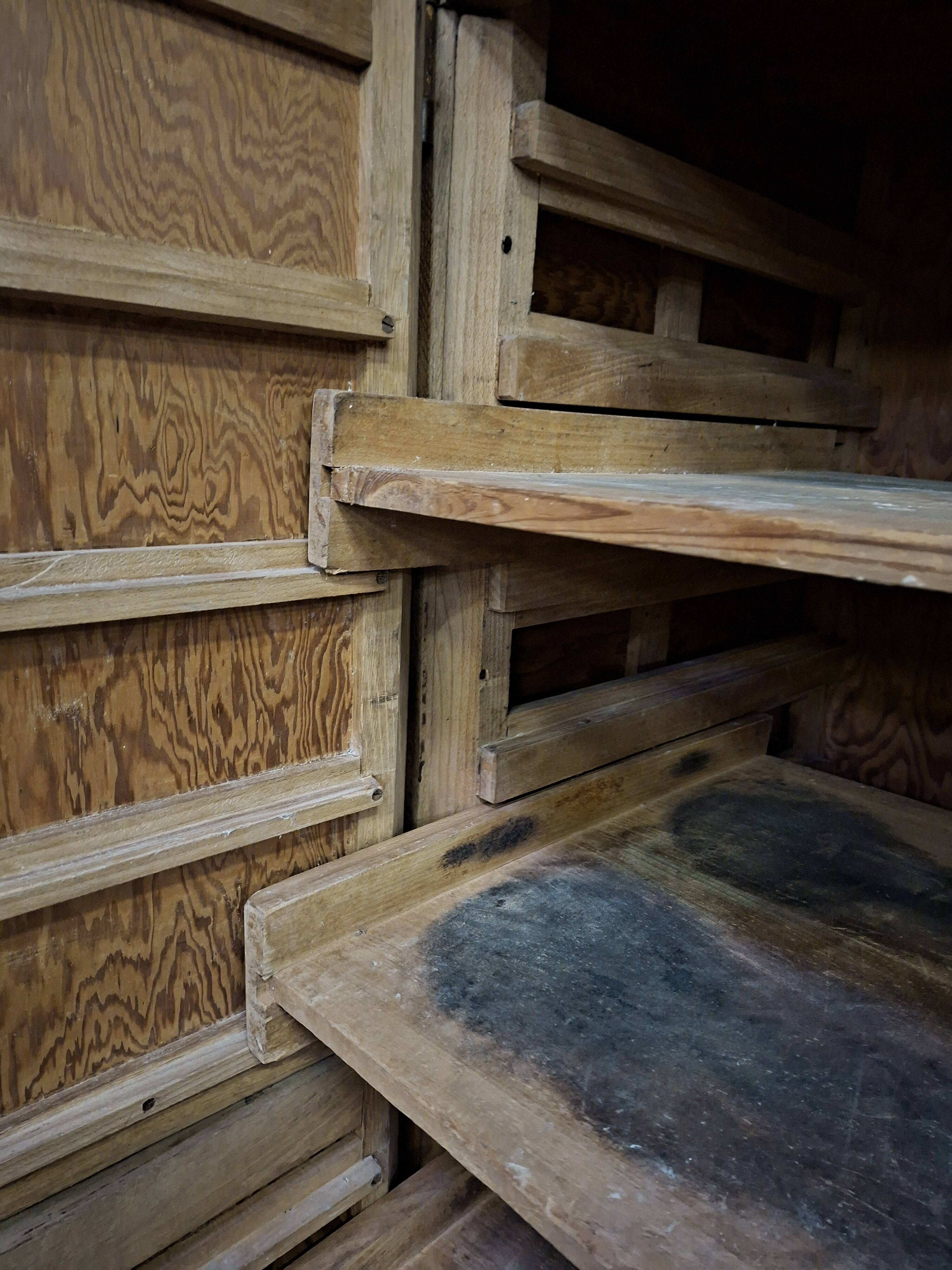 Antique baker's cabinet / fermentation cabinet on wheels