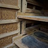 Antique baker's cabinet / fermentation cabinet on wheels