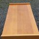 Vintage chest of drawers in light oak and rattan with tapered legs, 3 drawers from the 1950s.