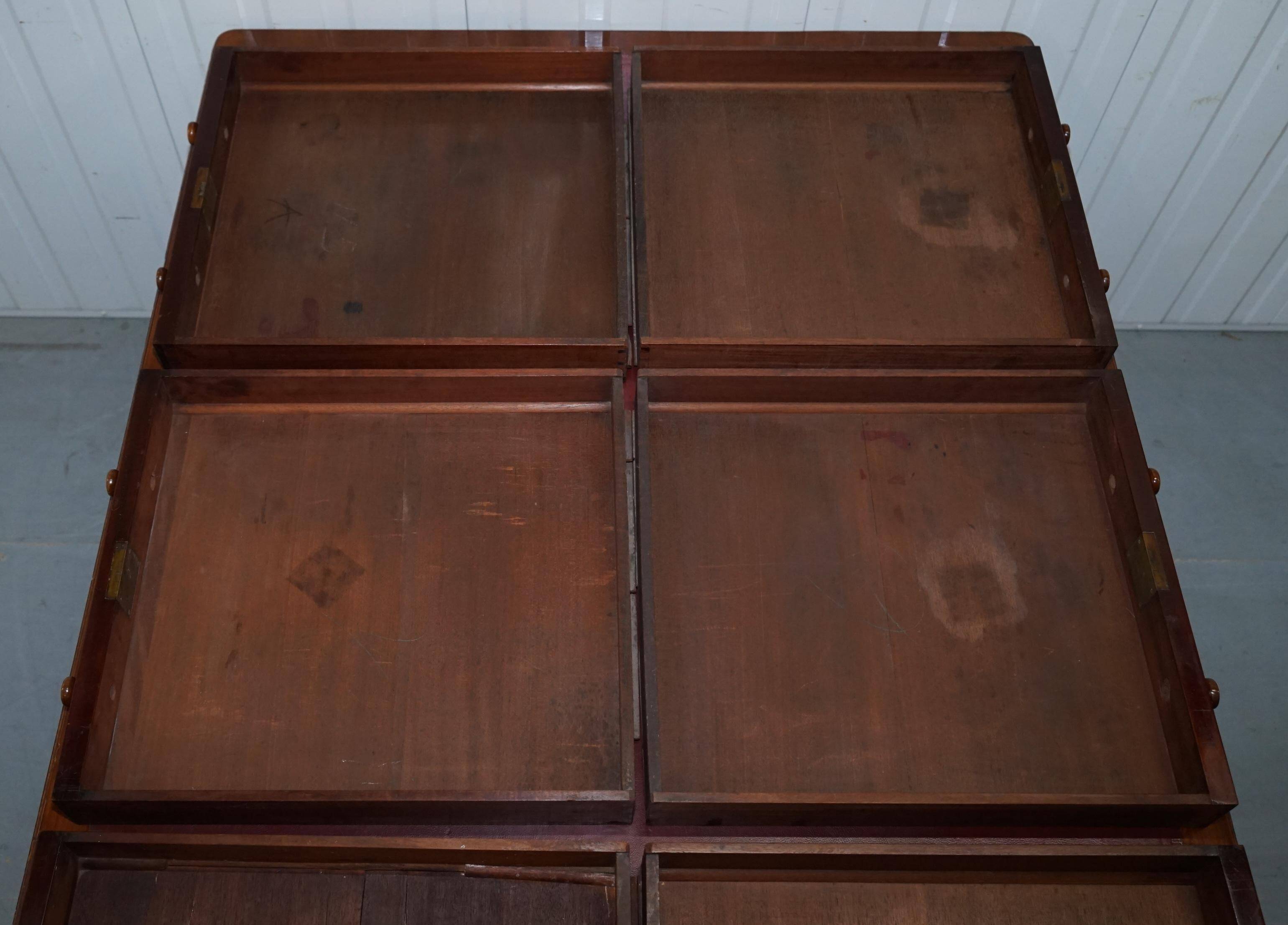 Rare double-sided desk in hardwood by Holland and Sons, Victorian era.