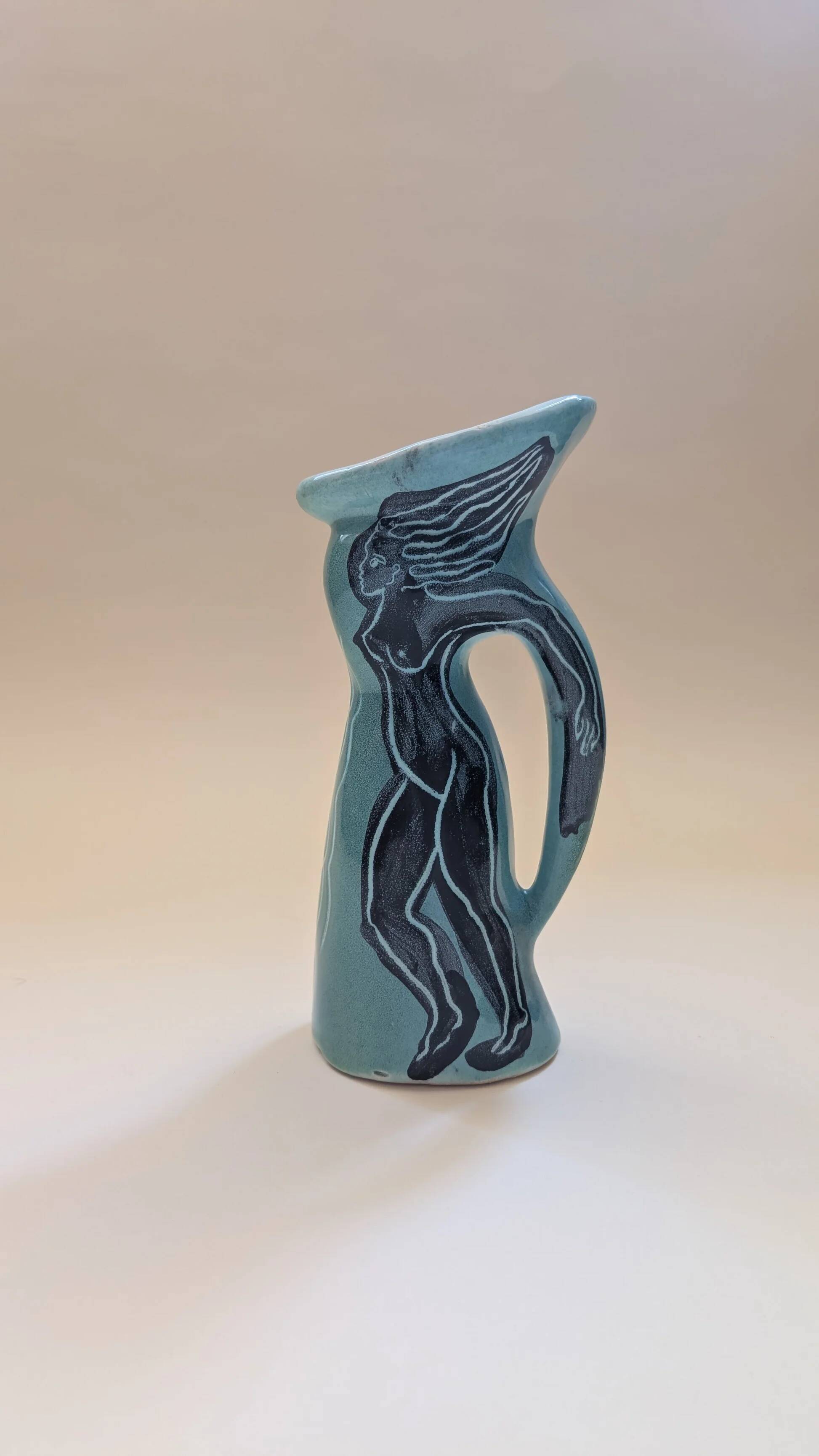 Ceramic pitcher by Jacques Sagan in Vallauris