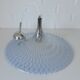 Vintage Trumpet Pendant Lamp Meblo Blue Plastic Hanging Light 1970's