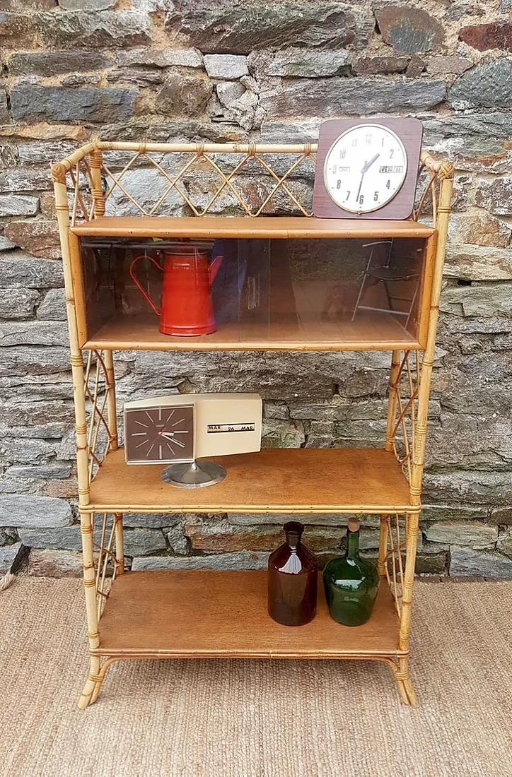 Rack in rattan and bamboo