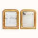 Set of two small French Louis-Philippe gilt red mirrors from the 19th century.