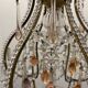 Large Crystal Beaded Pink Murano Glass Chandelier