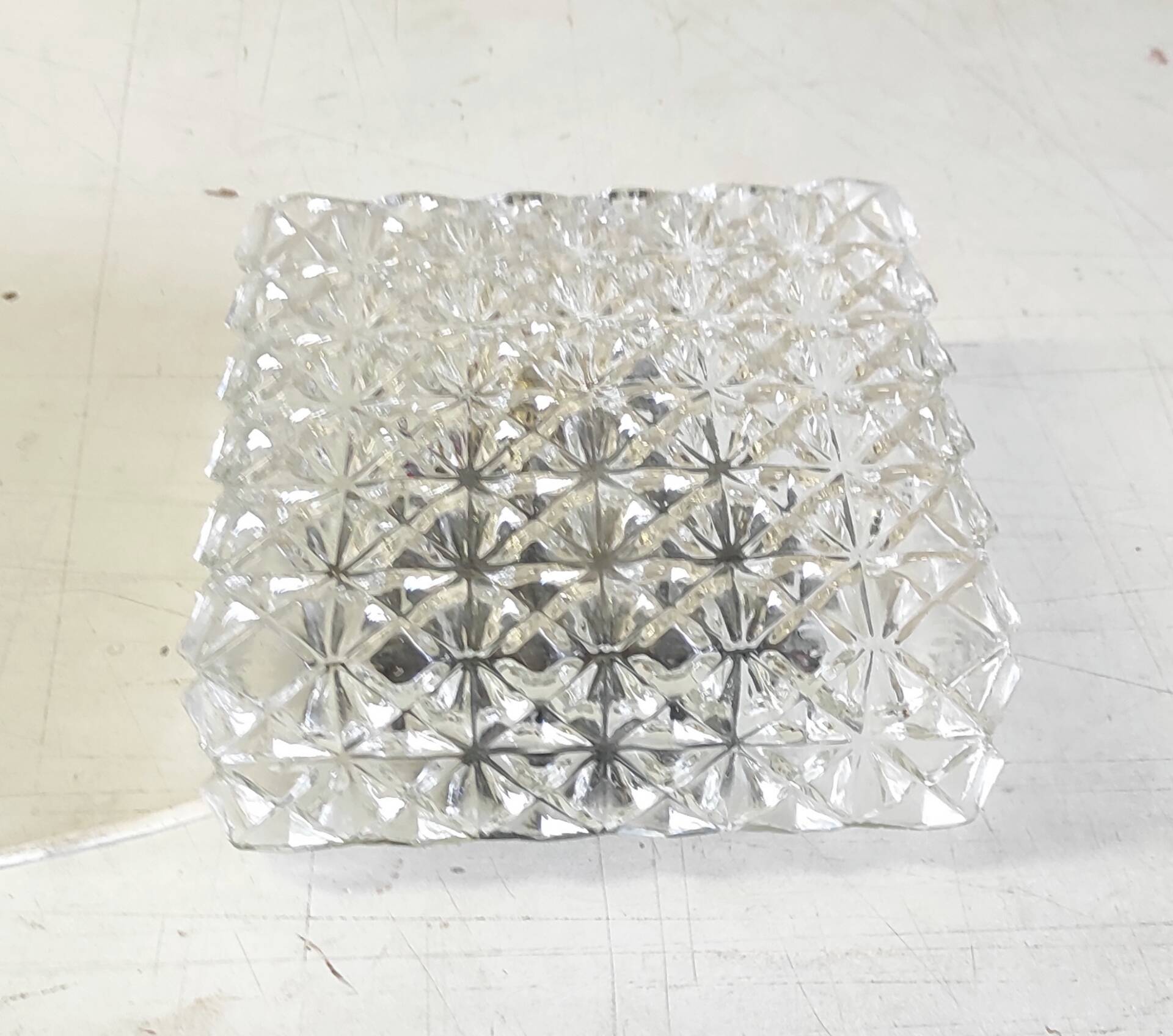 Ceiling light or wall sconce in moulded glass - mid 20th century.