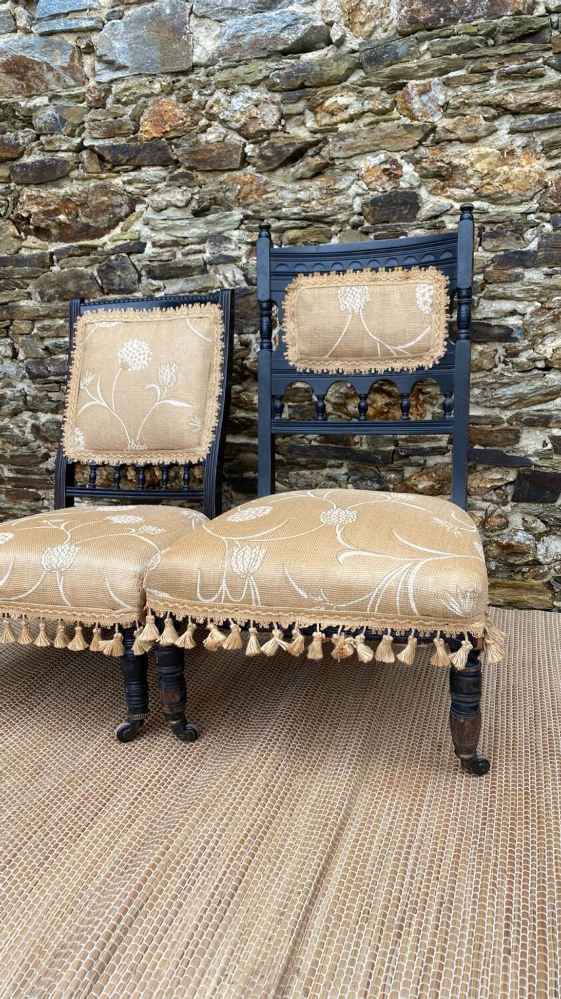 Victorian style nurse's chair, late 19th century fireside chair