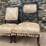 Chaise à nourrice stylé victorien , chauffeuse fin XIXe