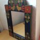 Painted wood mirror 22x35cm