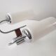 Double chrome and scandinavian teak wall lamp 50s