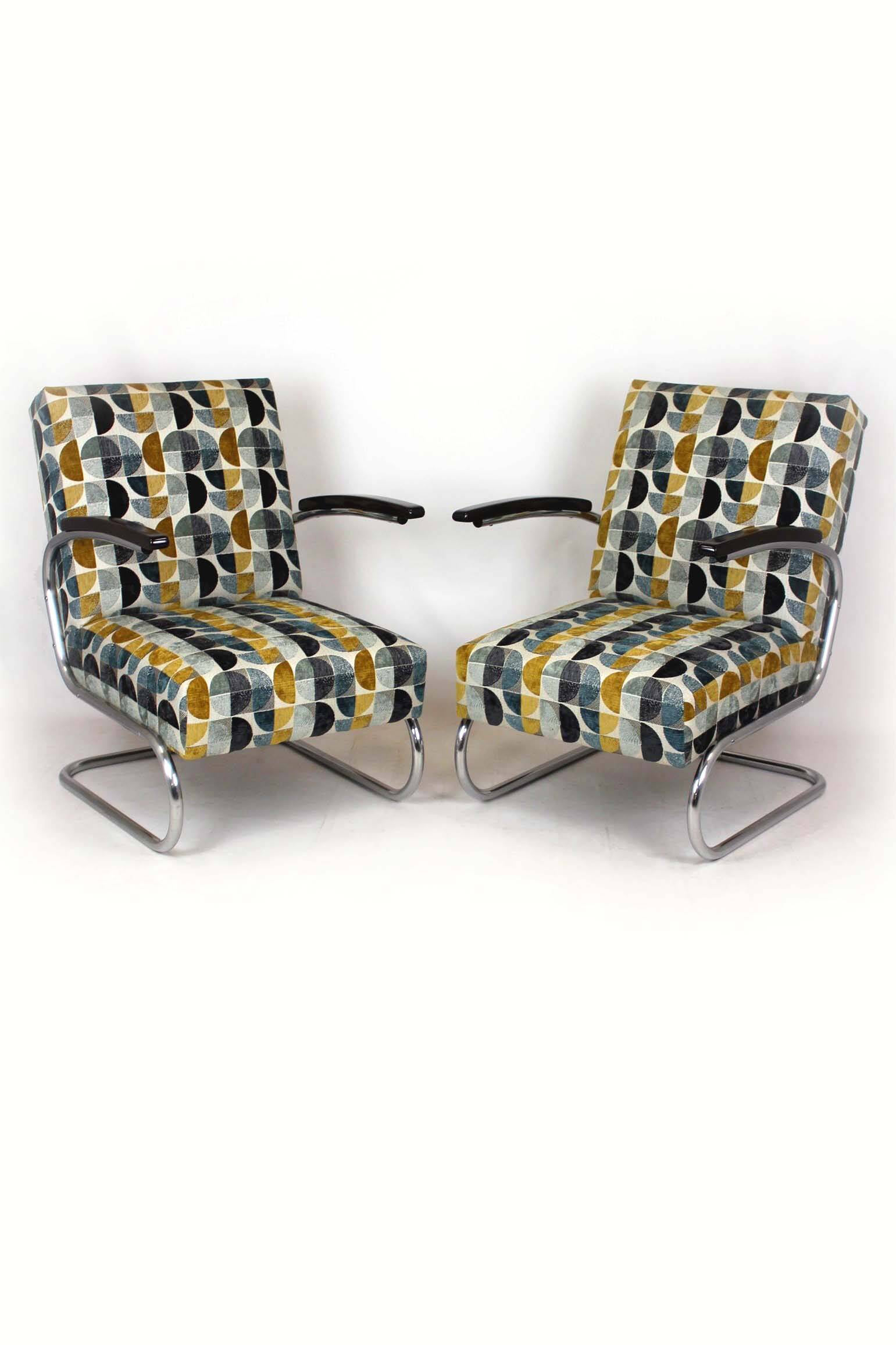 Chaises tubulaires Bauhaus restaurées par W. H. Gispen pour Mücke Melder, années 1930.