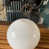 Globe ball in vintage white opaline