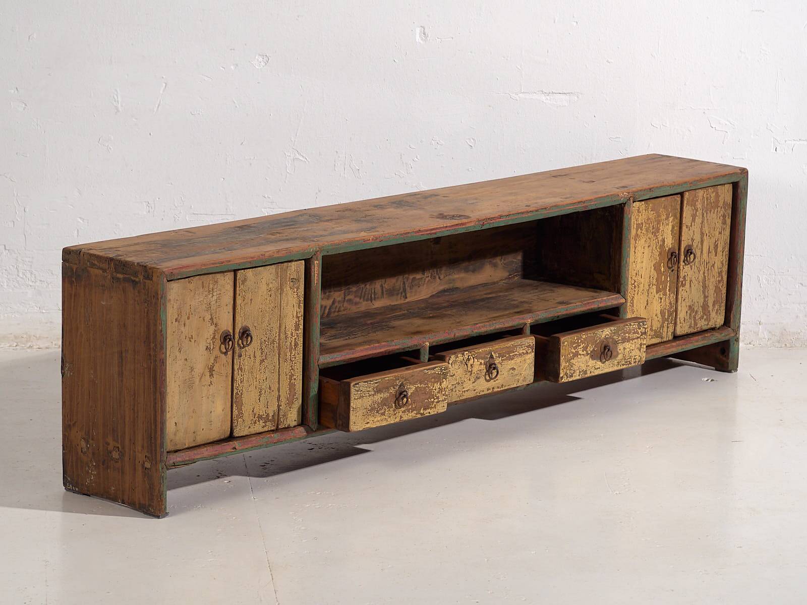 Antique wabi sabi style low cabinet (c.1900)