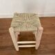 Tabouret marocain berbère bohème en bois et corde
