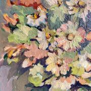 Antique painting, Still life with wild flowers, signed, 20th century