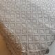 White cotton bedspread - sofa throw with geometric patterns