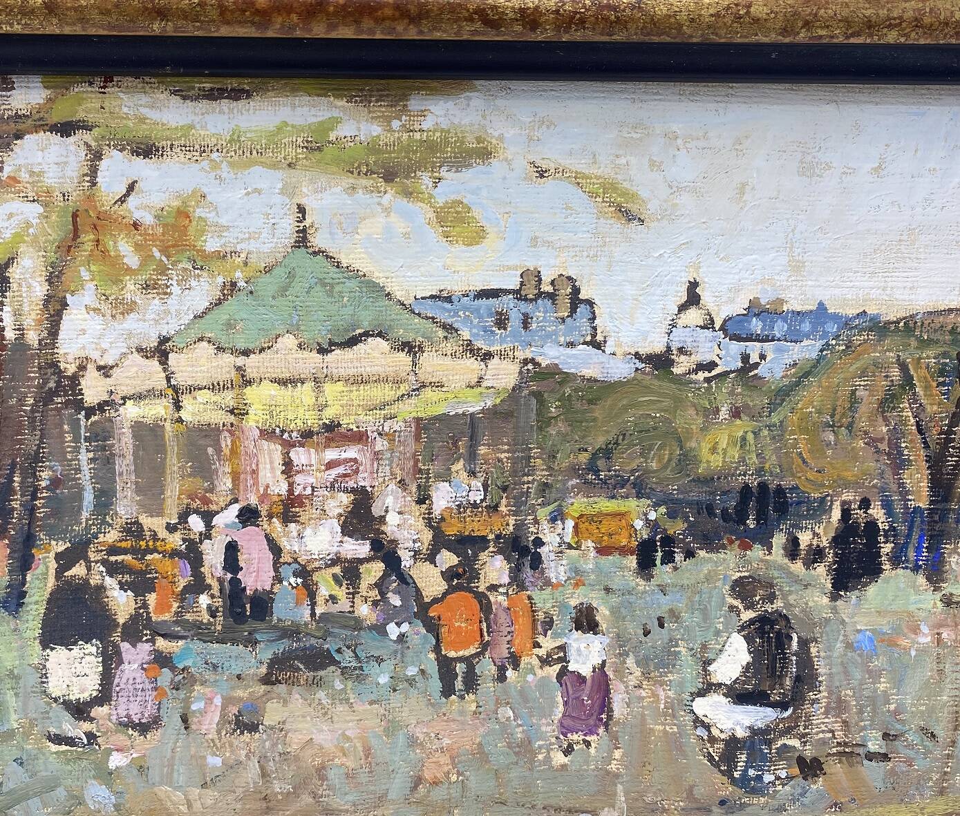 Marko stupar oil on canvas framed park in paris